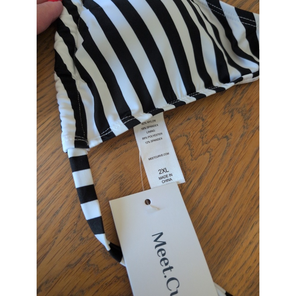 NWT New Womens Meet Curve Bikini Swimsuit Side Tie Bottoms Halter Top 2XL - Picture 3 of 4